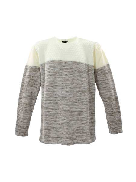 Lavecchia Herren Strickpullover LV-499 (Ecru-Beige, 4XL)